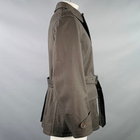 RRL by RALPH LAUREN Size L Sanders Brown Cotton Twill Belted Jacket - Picture 2 of 7